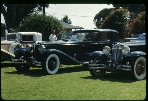 1930 L-29 Cord (John Barrymore Towncar) owned by Nyle Reed; L-29 Dual Cowl Phaeton owned by Bob Fabris; ACD 1968 Cambria Pines, CA (Roll 2 Frame 7)